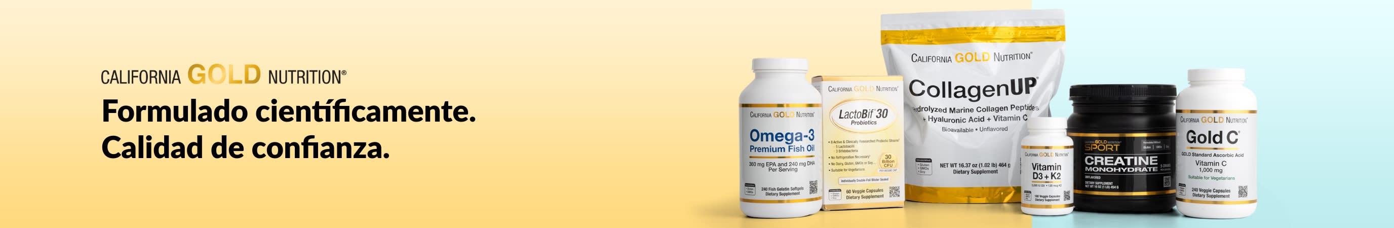 California Gold Nutrition: Formulado científicamente. Calidad de confianza.