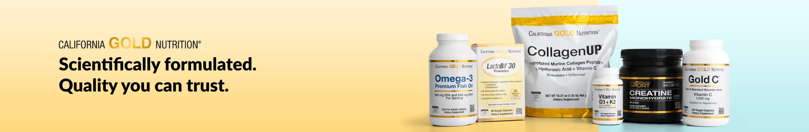 California Gold Nutrition: Scientifically formulated. Quality you can trust.