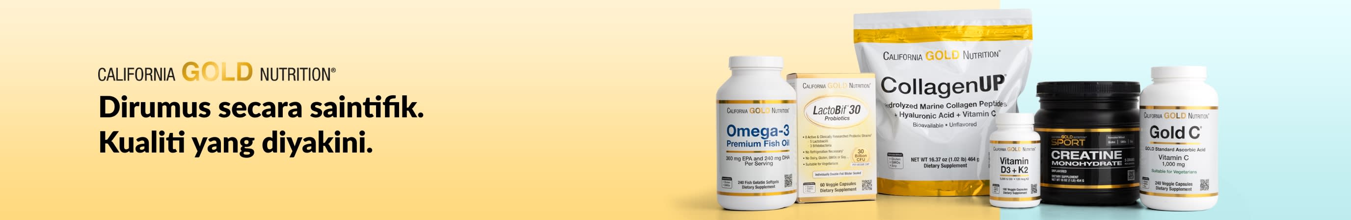 California Gold Nutrition: Dirumus secara saintifik. Kualiti yang diyakini.