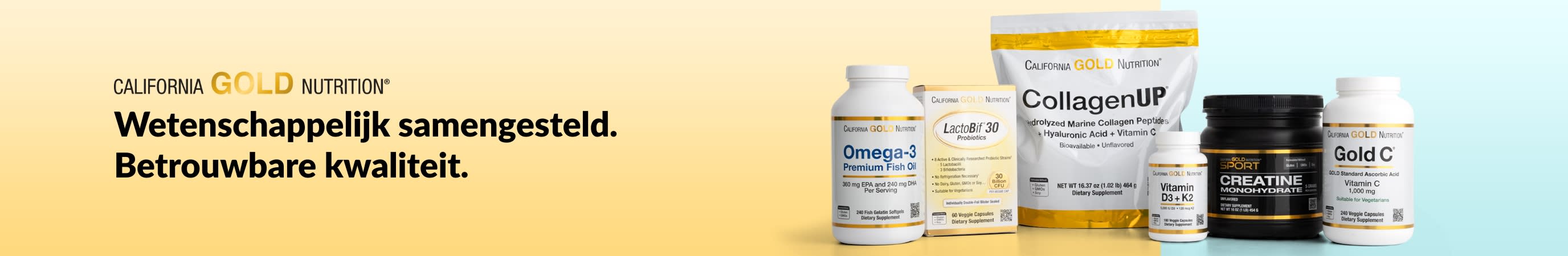 California Gold Nutrition: wetenschappelijk samengesteld. Betrouwbare kwaliteit.
