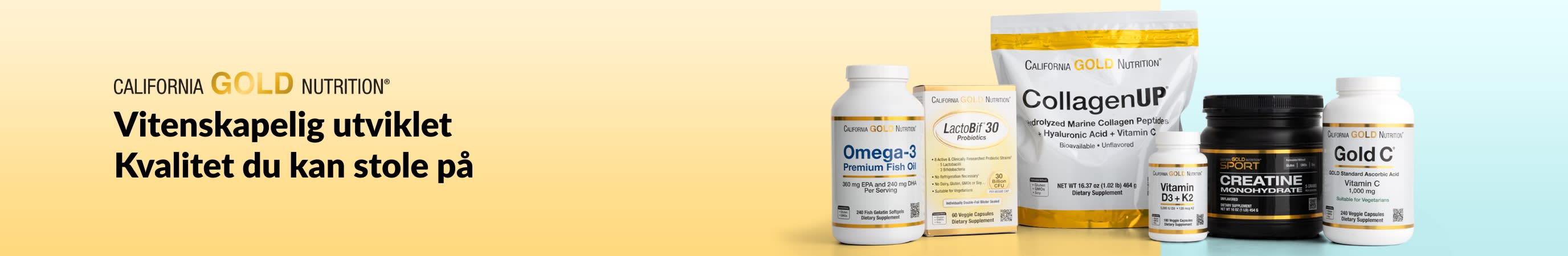 California Gold Nutrition: Vitenskapelig utviklet. Kvalitet du kan stole på.