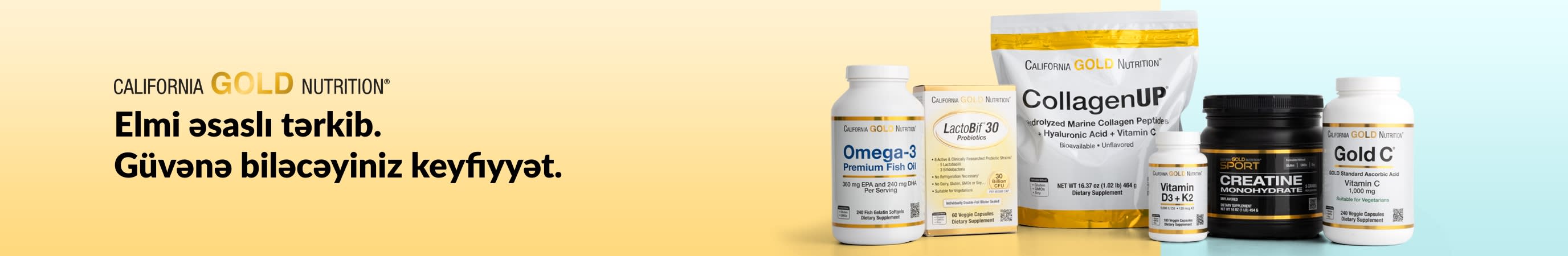California Gold Nutrition: Elmi əsaslı tərkib. Güvənə biləcəyiniz keyfiyyət.