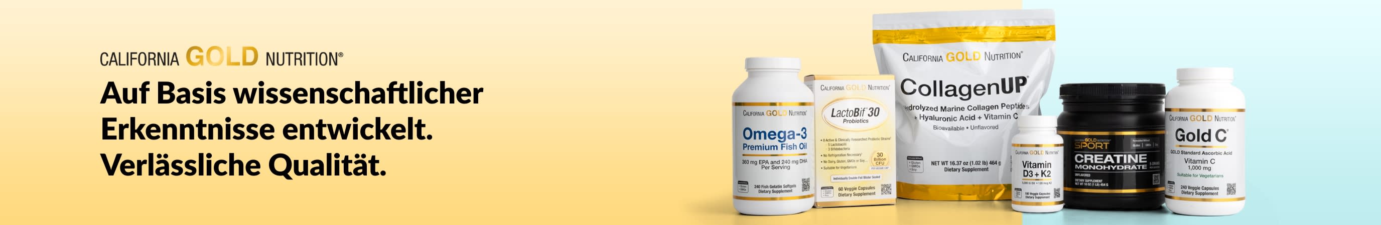 California Gold Nutrition: Auf Basis wissenschaftlicher Erkenntnisse entwickelt. Verlässliche Qualität.