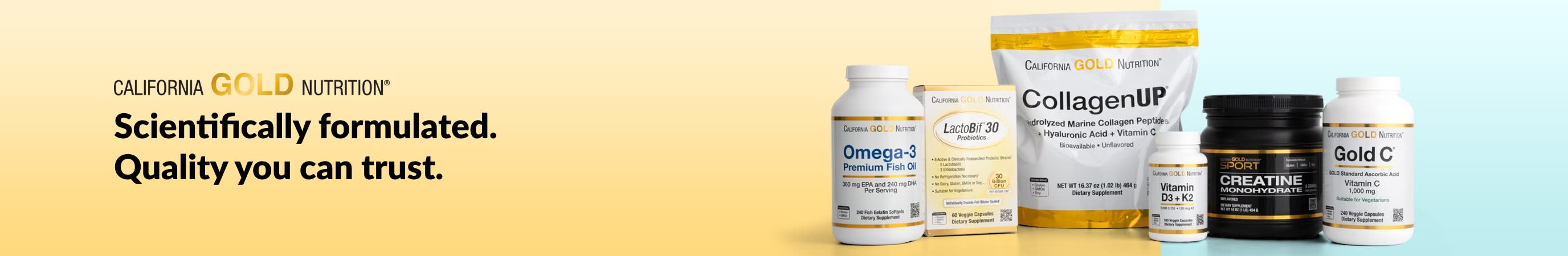 California Gold Nutrition: Scientifically formulated. Quality you can trust.