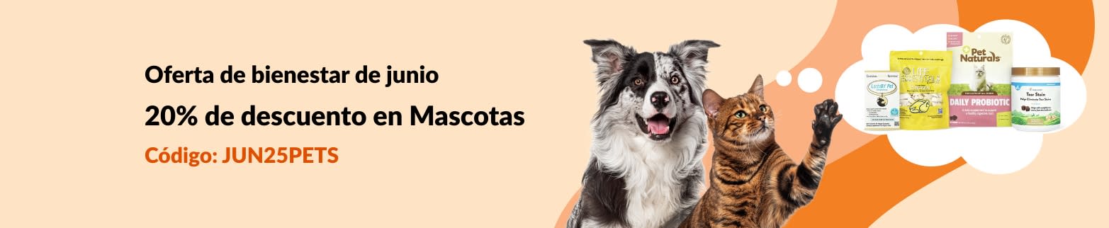 Promoción de productos para mascotas. Ahorre 20% con el código: JUN25PETS.
