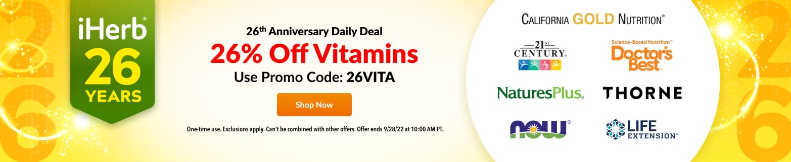 26% Off Vitamins Use Promo Code: 26VITA