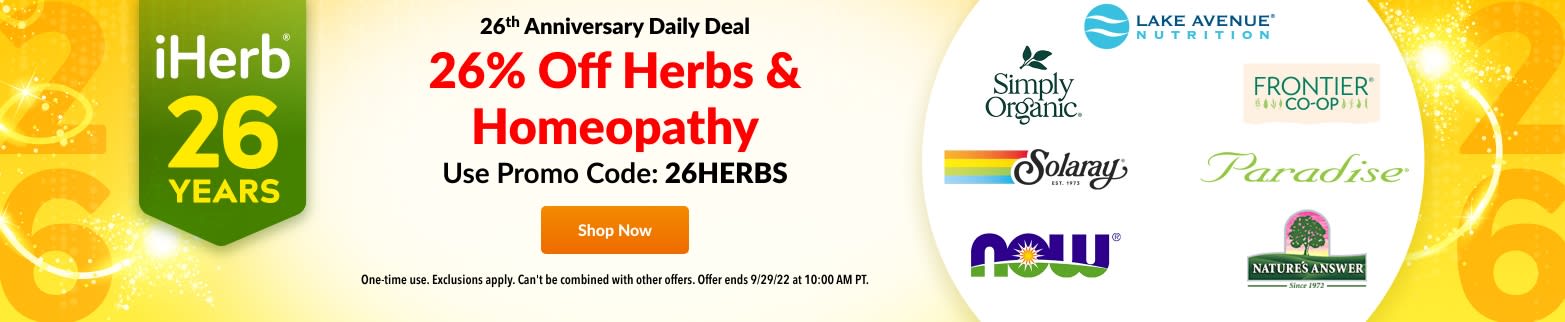26% Off Herbs & Homeopathy Use Promo Code: 26HERBS
