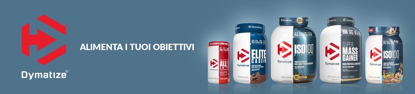 Acquista gli integratori per lo sport di Dymatize.