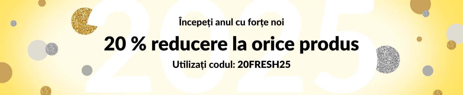 ÎNCEPEȚI ANUL CU FORȚE NOI - 20 % REDUCERE LA ORICE PRODUS