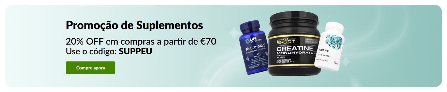 Promoção de Suplementos: Até 20% OFF com o código SUPPEU.