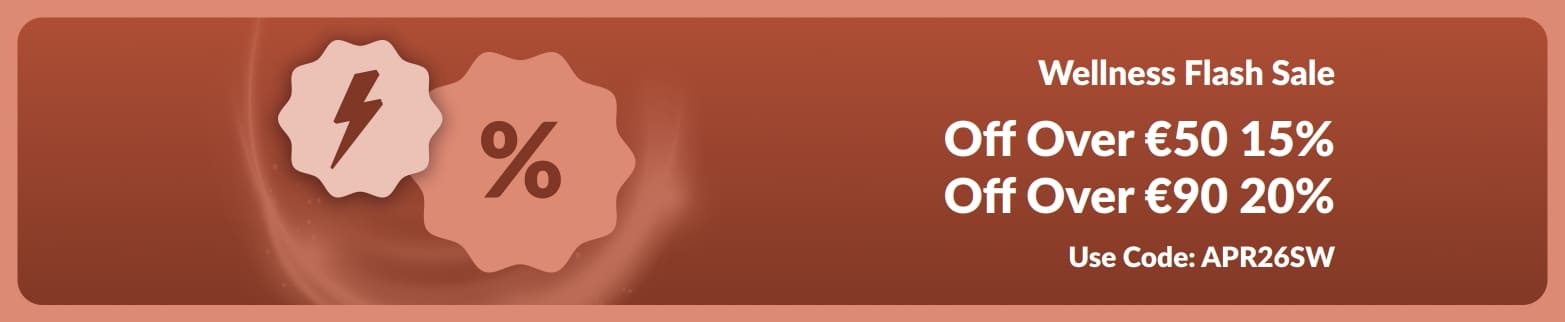 iHerb wellness flash sale banner offering a discount with code APR26SW.