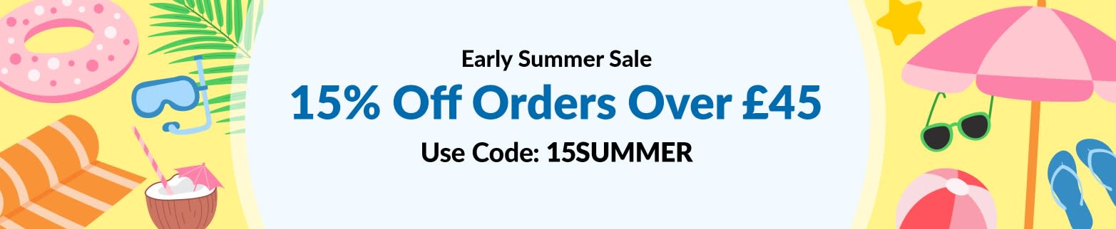 EARLY SUMMER SALE 15% OFF OVER £45