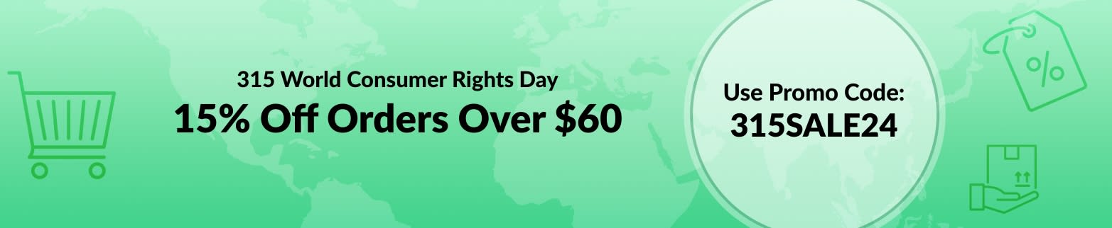CONSUMER RIGHTS DAY 15% OFF OVER $60