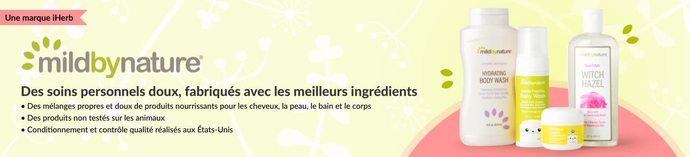 Achetez des produits de soins personnels et pour bébés de la marque Mild By Nature, une marque iHerb.