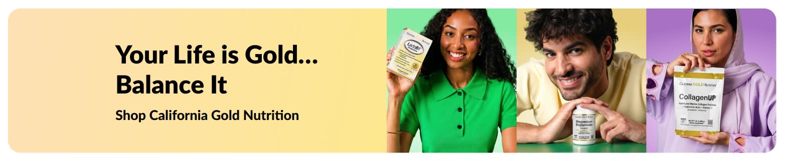 Banner promoting a gold life with california gold nutrition