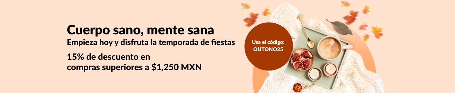 Oferta de Bienestar de iHerb: Ahorra 15% en compras +$1,250 MXN. Código: OUTONO25. Compra hoy tus productos esenciales de bienestar.