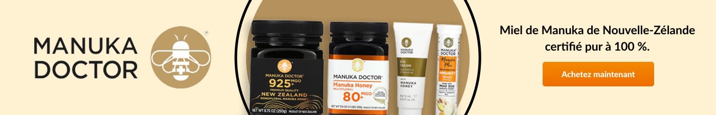 Miel de Manuka de Nouvelle-Zélande certifié pur à 100 %.