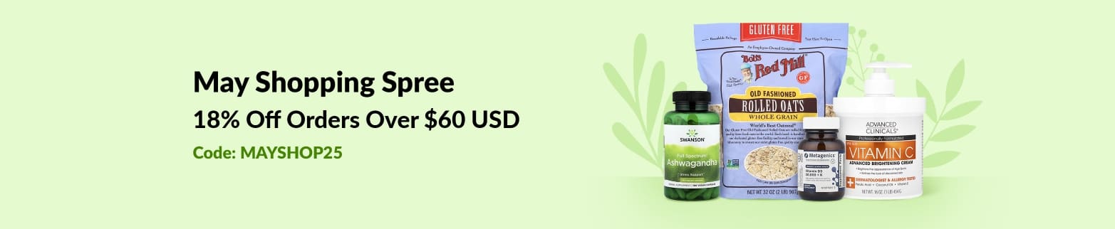 May Shopping Spree. 18% Off Orders Over $60 USD 