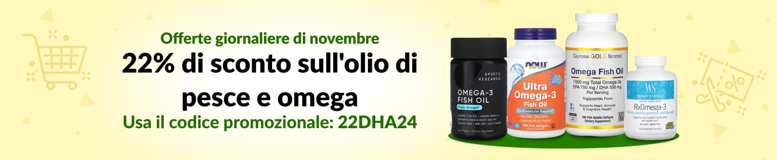 22% DI SCONTO SU OLIO DI PESCE E OMEGA