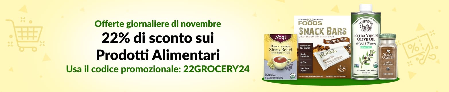 22% DI SCONTO SUI PRODOTTI ALIMENTARI