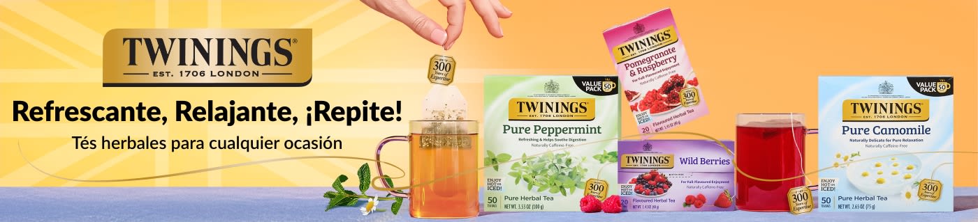 Twinings: Tés herbales para cualquier ocasión.