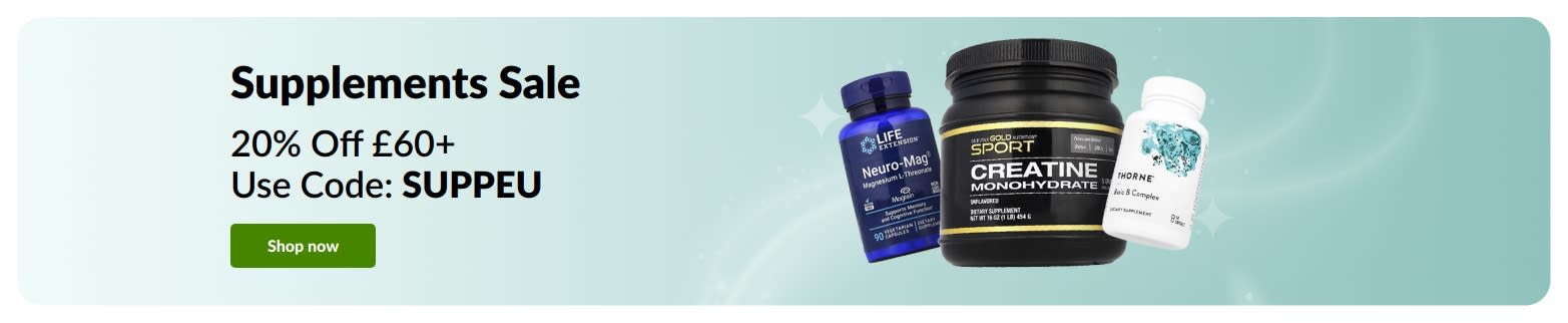 Supplements Sale: Up to 20% Off with code SUPPEU.