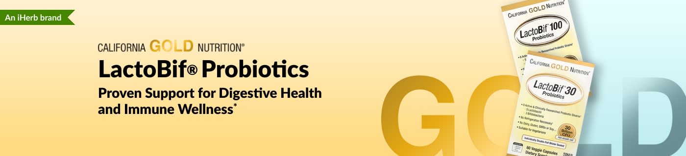 California Gold Nutrition LactoBif® Probiotics for proven digestive health and immune wellness* support, exclusively at iHerb.