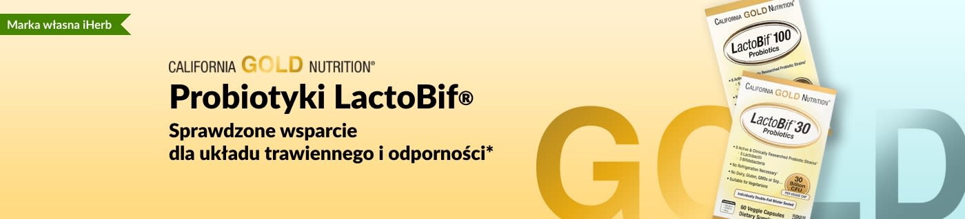 Suplement California Gold Nutrition LactoBif® Probiotics zapewnia sprawdzone wsparcie dla zdrowia układu trawiennego i odporności*, dostępny wyłącznie w iHerb.