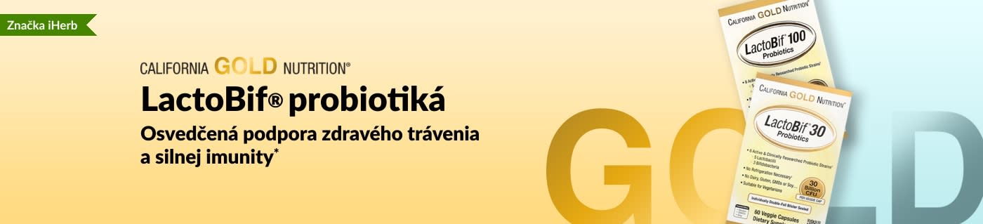 Probiotiká California Gold Nutrition LactoBif® – preukázaná podporu pre zdravé trávenie a silnú imunitu*. Iba na iHerb.