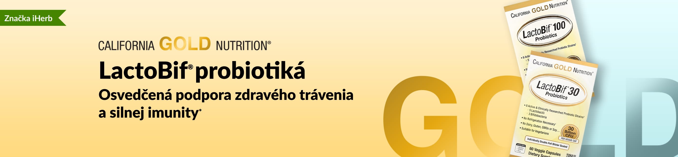 Probiotiká California Gold Nutrition LactoBif® – osvedčená podpora pre zdravé trávenie a silnú imunitu*. Iba na iHerb.