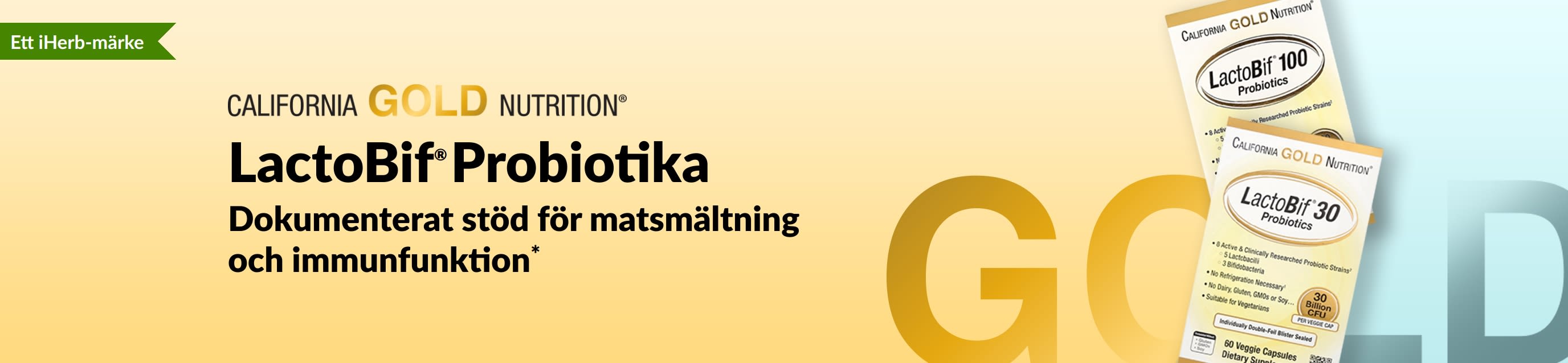 California Gold Nutrition LactoBif® probiotika med beprövat stöd för matsmältning och immunfunktion*, exklusivt på iHerb.