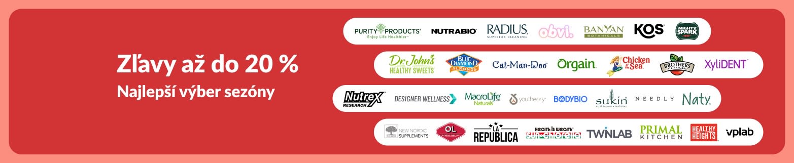 Banner iHerb so zľavami až do 20 % na top sezónne značky.