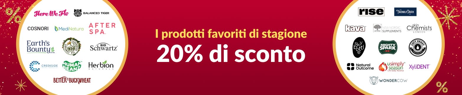 20% DI SCONTO SUI PRODOTTI FAVORITI DI STAGIONE