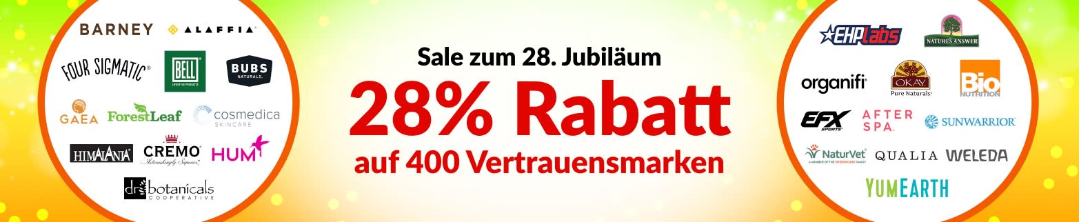 28% RABATT AUF UNSERE VERTRAUENSMARKEN