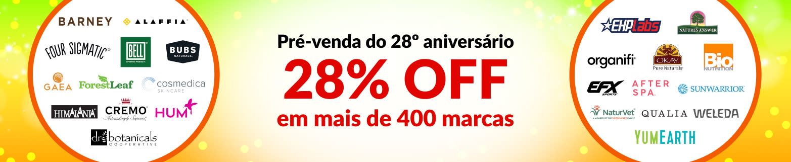 28% OFF NAS NOSSAS MARCAS