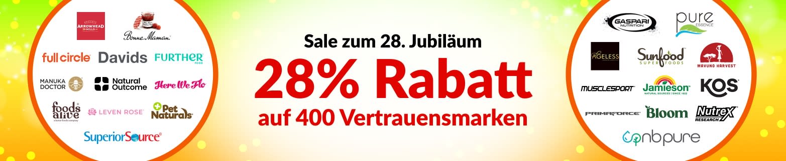 28% RABATT AUF UNSERE VERTRAUENSMARKEN