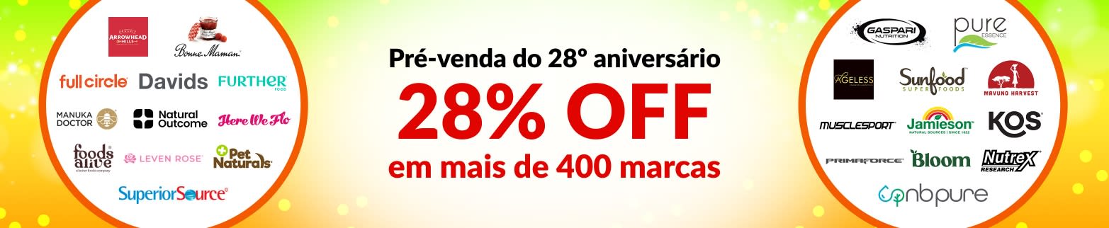 28% OFF NAS NOSSAS MARCAS