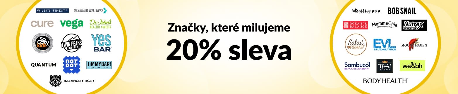 –20 % ZNAČKY, KTERÉ MILUJEME