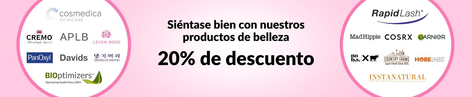 20% DE DESCUENTO EN NUESTROS PRODUCTOS DE BELLEZA PARA SENTIRSE BIEN