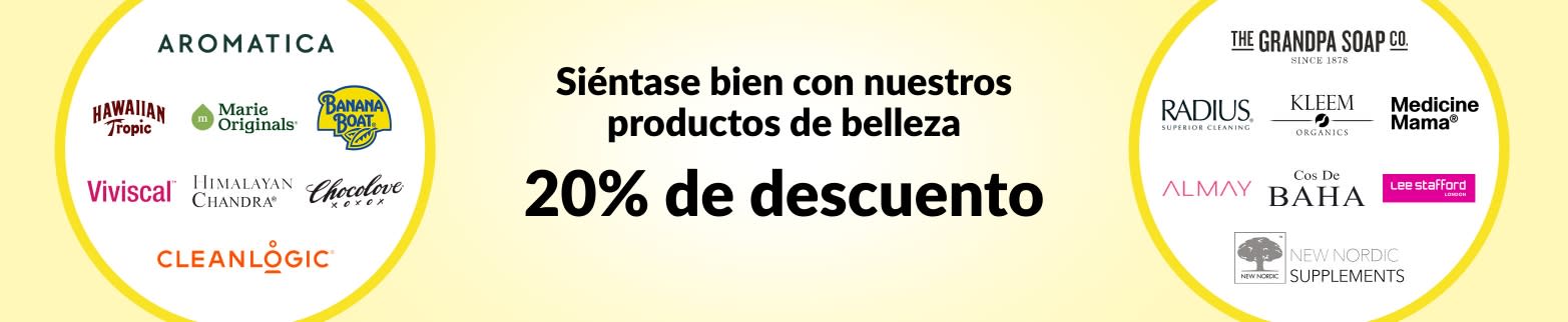 20% DE DESCUENTO EN NUESTROS PRODUCTOS DE BELLEZA PARA SENTIRSE BIEN