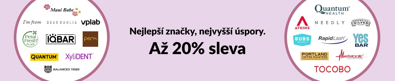 Až 20% sleva na nejlepší značky na iHerb: Quantum, Atkins, Dear Dahlia, IQBAR, Petal Fresh, Tocobo a další.