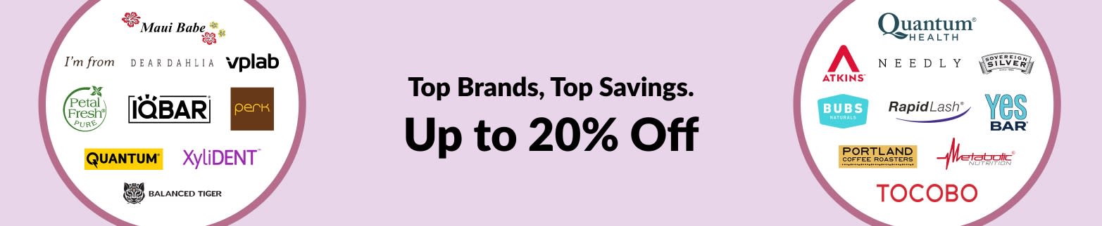 Up to 20% off top brands at iHerb: Quantum, Atkins, Dear Dahlia, IQBAR, Petal Fresh, Tocobo & more.