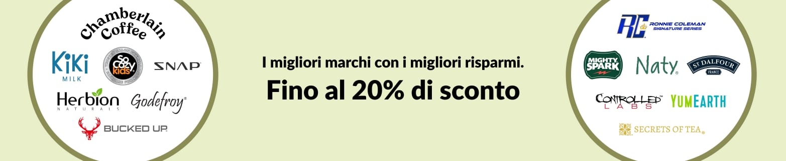 Fino al 20% di sconto sui migliori marchi di iHerb.