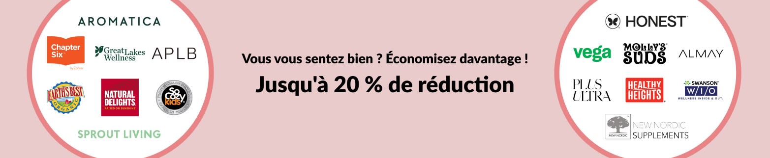 Jusqu'à 20 % de réduction avec la promo bien-être