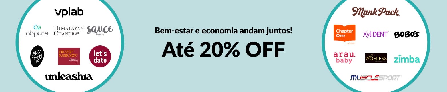 Até 20% OFF Oferta de bem-estar