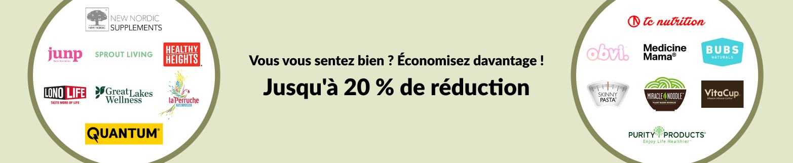 Jusqu'à 20 % de réduction avec la promo bien-être