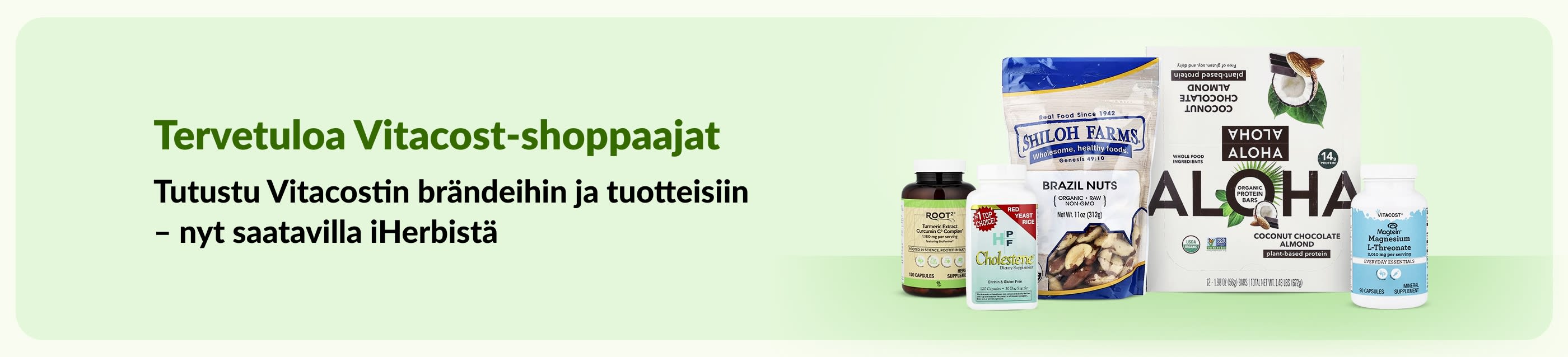 Tervetuloa Vitacost-shoppaajat: Tutustu Vitacostin suosittuihin brändeihin ja tuotteisiin, jotka ovat nyt saatavilla iHerbistä.