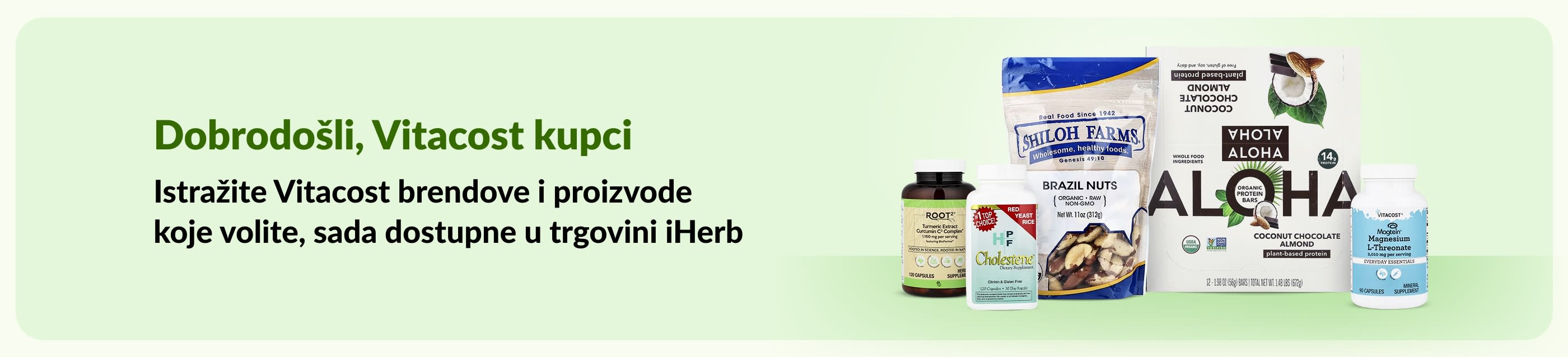Dobrodošli, Vitacost kupci. Istražite svoje omiljene Vitacost brendove i proizvode koji su sada dostupni u trgovini iHerb.
