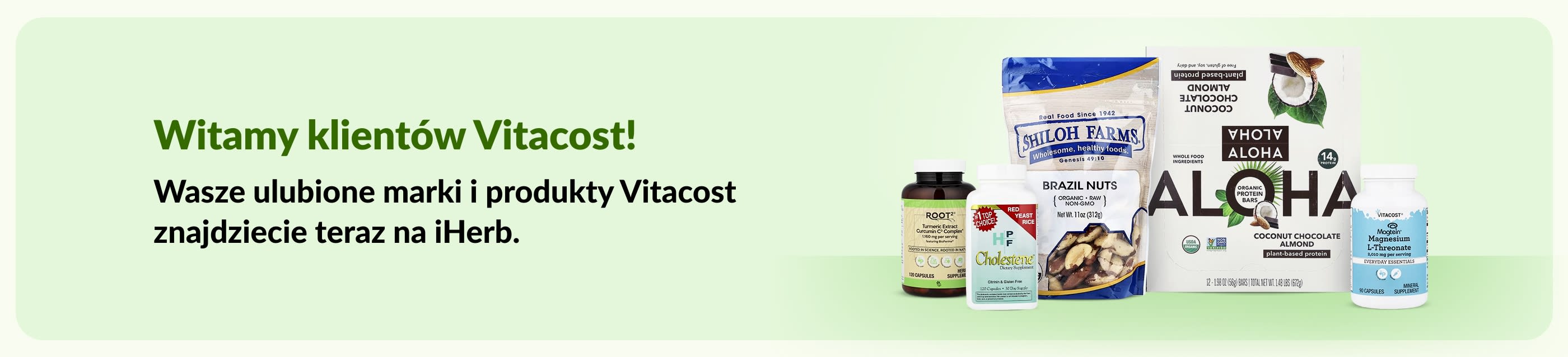 Witamy klientów Vitacost! Wasze ulubione marki i produkty Vitacost znajdziecie teraz na iHerb.