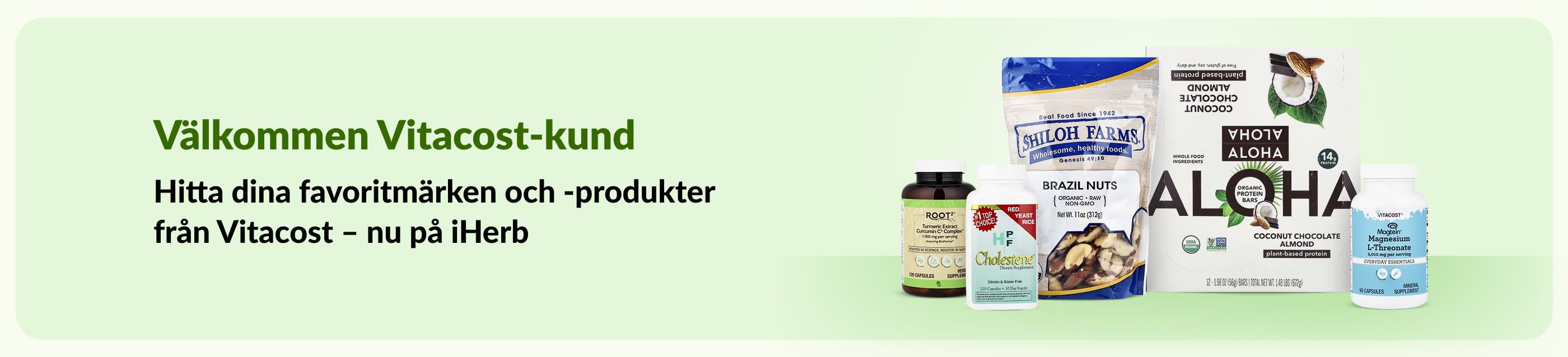 Välkommen Vitacost-kund! Bläddra bland dina favoritmärken och -produkter från Vitacost som nu finns på iHerb. 